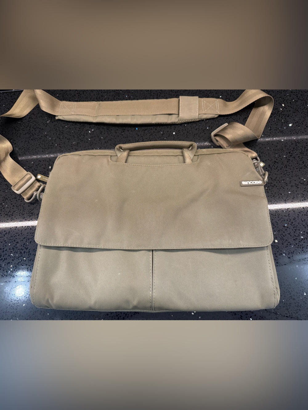 Incase Olive Messenger Bag with Adjustable Strap